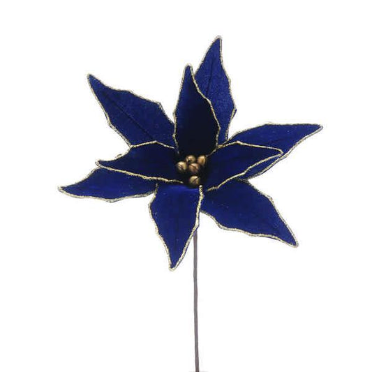 navy poinsettia pick 32cm **PRE-ORDER ONLY