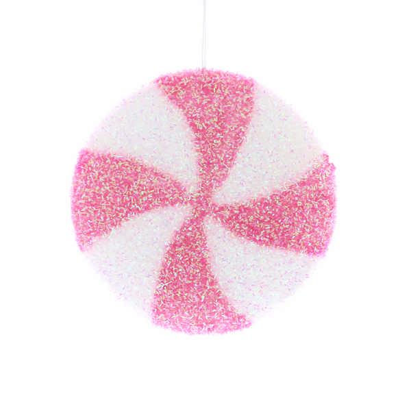 18cm light pink / white candy stripe disc