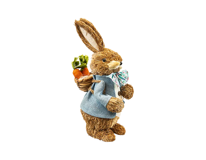 Straw Bunny Figurine 32.5cm