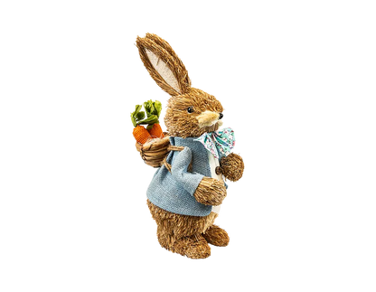 Straw Bunny Figurine 32.5cm