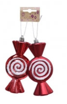 Red Candy Shiny Hanging Decoration 2 Pack