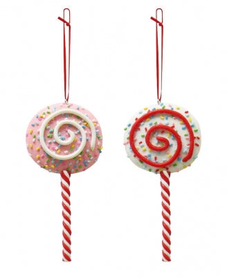 Red / White Hanging Deco Lollipop