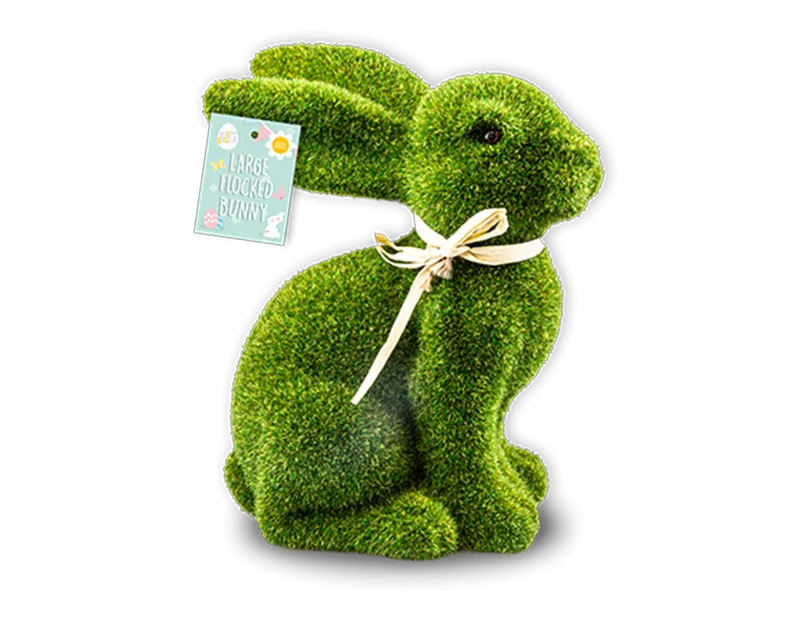 Large Flocked Bunny 26cm